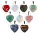 20mm Gemstone heart pendants in 9 types of gemstone. The hearts are supplied as an assortment per 100.