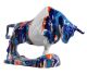 Resin bull 16x24cm (blue and white), a brilliant masterpiece and a true eye-catcher.